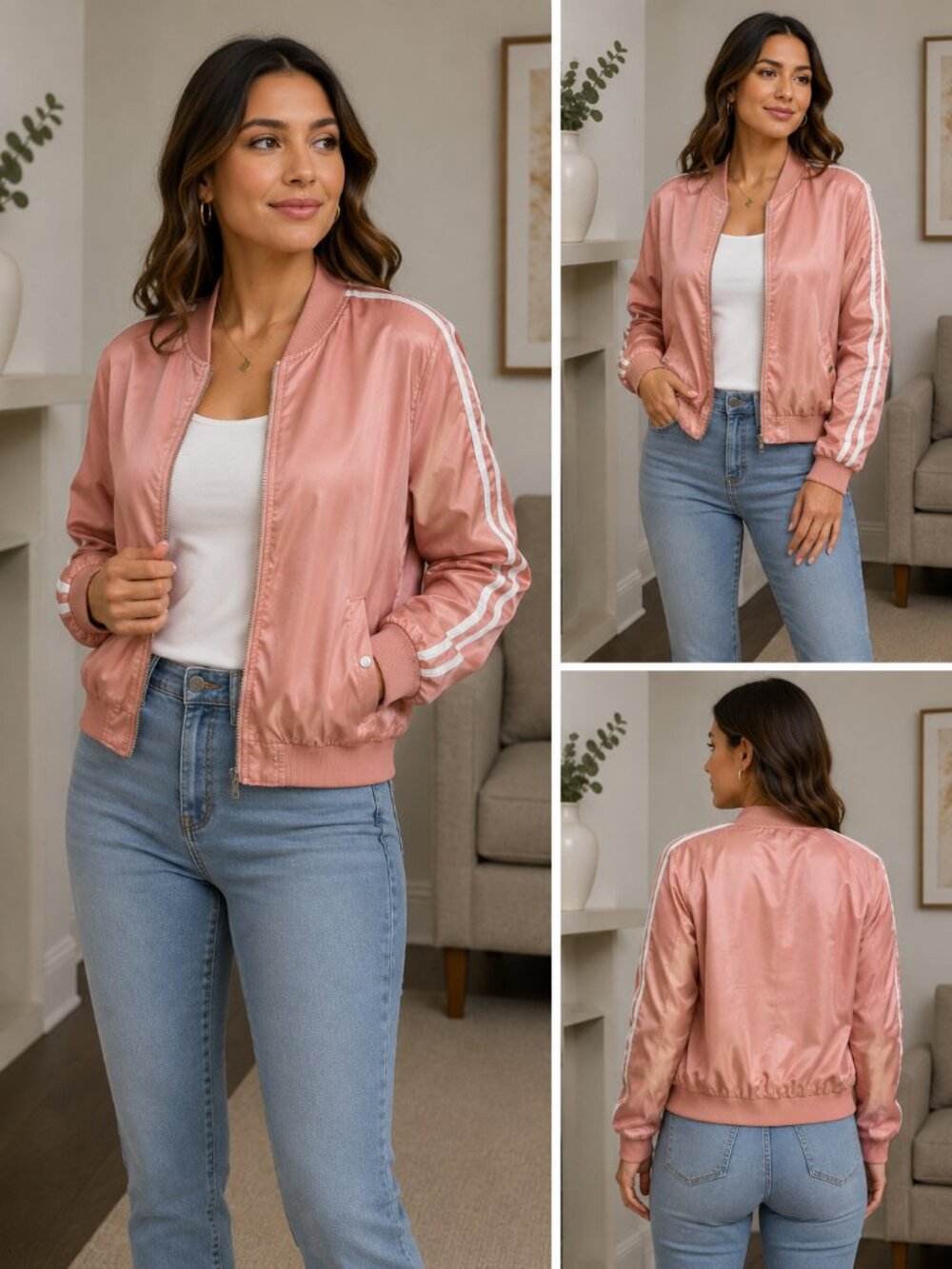 Dice Satin Bomber Jacket